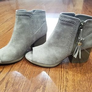 Peep toe ankle booties
